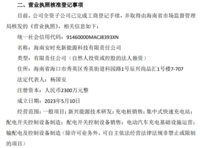 国文股份全资子公司取得由海南省市场监督管理局核发的《营业执照》